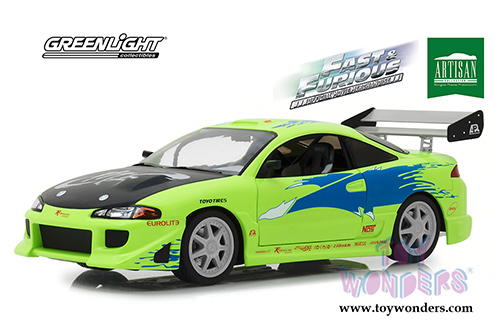 Greenlight - Artisan Fast & Furious - Mitsubishi-Eclipse (1995, 1/18 scale diecast model car, Lime Green) 19039