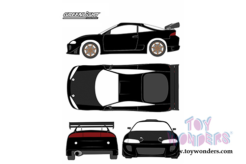 Greenlight - Artisan Mitsubishi Eclipse (1995, 1/18 scale diecast model car, Black) 19040