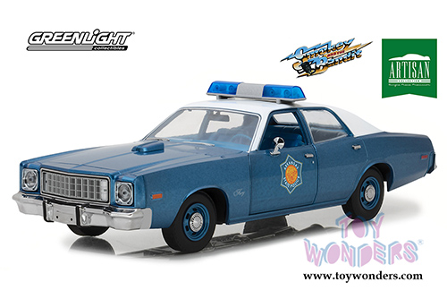 19044 Greenlight Artisan 1975 Plymouth Fury Police Pursuit Arkansas State Police model diecast car