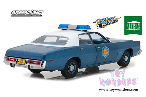 19044 Greenlight Artisan 1975 Plymouth Fury Police Pursuit Arkansas State Police model diecast car