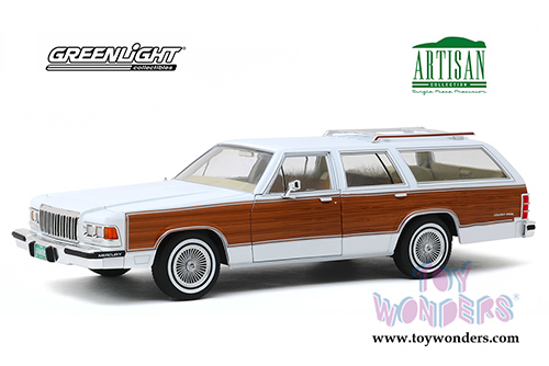 Greenlight - Artisan Mercury Grand Marquis Colony Park (1989, 1/18 scale diecast model car, White/Wood) 19067
