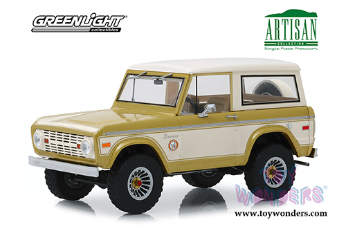 Greenlight - Artisan Ford Bronco Colorado Gold Rush Bicentennial Special Edition (1976, 1/18 scale die cast model car, Gold/Cream) 19071