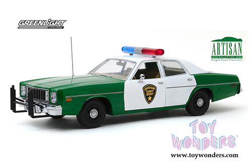 Greenlight - Artisan Plymouth Fury Chickasaw County Sheriff (1975, 1/18 scale diecast model car, Green/White) 19076