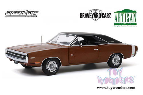 Greenlight - Artisan Dodge Charger R/T Graveyard Carz 2012 - Current TV Series (1970, 1/18 scale die cast model car, Dark Burnt Orange/Black) 19077