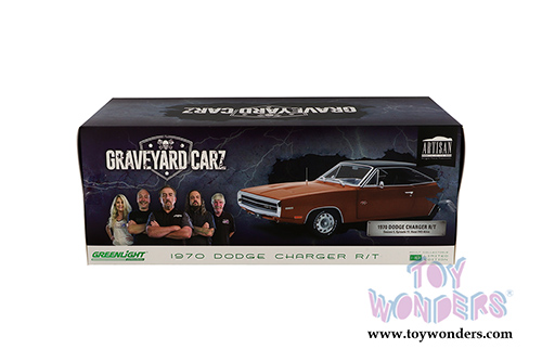 Greenlight - Artisan Dodge Charger R/T Graveyard Carz 2012 - Current TV Series (1970, 1/18 scale die cast model car, Dark Burnt Orange/Black) 19077