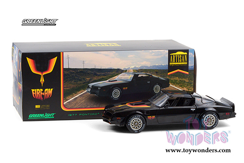 Greenlight - Artisan Pontiac Firebird "Fire AM" By Very Special Design (VSE) T-Top (1977, 1/18 scale diecast model car, Black) 19080