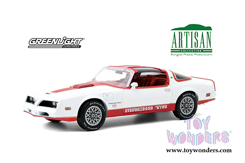 Greenlight - Artisan Pontiac Firebird "Macho" Trans AM T-Top By Mecham Design (1978, 1/18 scale diecast model car, White/Red) 19081