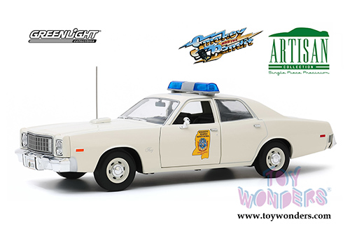 Greenlight - Artisan Smokey & Bandit - Plymouth Fury Mississippi Highway Patrol (1975, 1/18 scale diecast model car, White) 19083