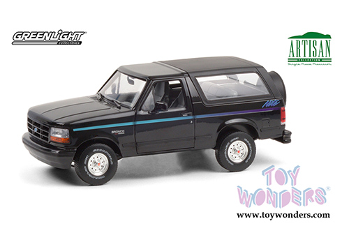 Greenlight - Artisan Ford Bronco (1992, 1/18 scale die cast model car, Black/Multicolor) 19088