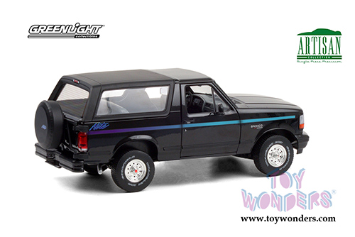 Greenlight - Artisan Ford Bronco (1992, 1/18 scale die cast model car, Black/Multicolor) 19088