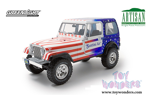 Greenlight - Artisan Jeep&reg; CJ-7 Santini Air (1982, 1/18 scale die cast model car, Red/Blue) 19090