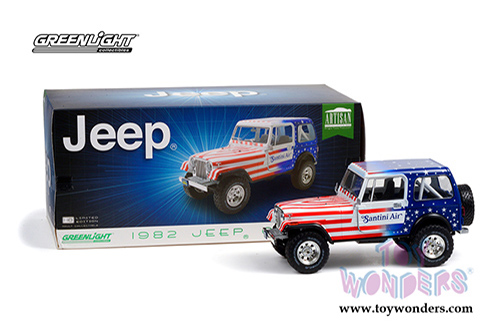 Greenlight - Artisan Jeep&reg; CJ-7 Santini Air (1982, 1/18 scale die cast model car, Red/Blue) 19090