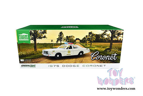 Greenlight - Artisan Dodge Coronet - Hazzard County Sheriff (1975, 1/18 scale diecast model car, White) 19092