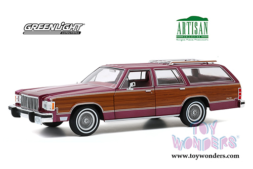 Greenlight - Artisan Mercury Grand Marquis Colony Park (1985, 1/18 scale diecast model car, Burgundy) 19093