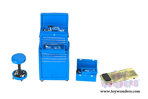 Motorhead Miniatures - Tire Brigade 4 Piece Tool Set (1/24 scale, Blue) 192