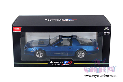 Sun Star USA - Chevy Camaro IROC-Z T-Top (1985, 1/18 scale diecast model car, Bright Blue) 1942BU