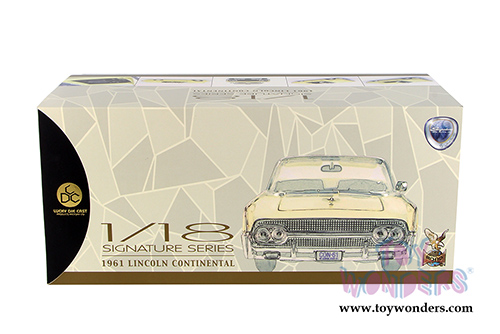Lucky Road Signature - Lincoln Continental Limo w/ Removable Bonnet (1961, 1/18 scale diecast model car, Yellow) 20088YL