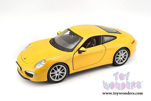 BBurago - Porsche 911 Carrera S Hardtop (2011, 1/24 scale diecast model car, Yellow) 21065YL