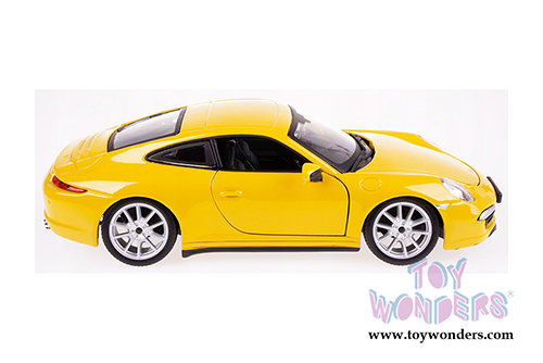 BBurago - Porsche 911 Carrera S Hardtop (2011, 1/24 scale diecast model car, Yellow) 21065YL