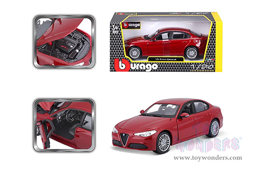 BBurago - Alfa Romeo Giulia (2016, 1/24 scale diecast model car, Red) 21080R