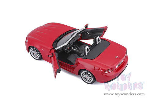BBurago - Fiat 124 Spider (1/24 scale diecast model car, Red) 21083R
