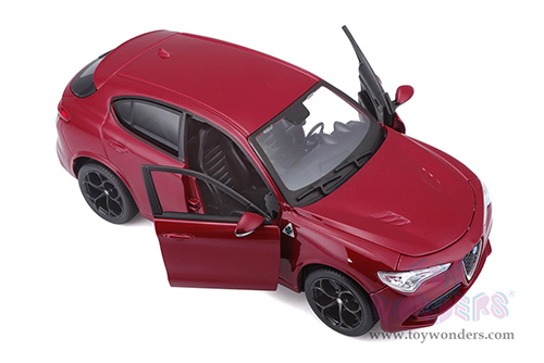 BBurago - Alfa Romeo Stelvio SUV (1/24 scale diecast model car, Red) 21086R