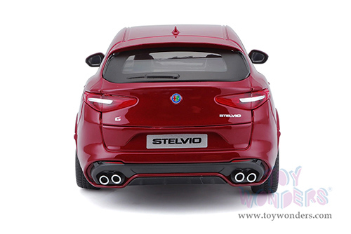 BBurago - Alfa Romeo Stelvio SUV (1/24 scale diecast model car, Red) 21086R