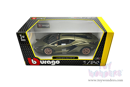 BBurago -  Lamborghini Sián FKP37 Hardtop (1/24 scale diecast model car, Matte Green) 21099GN