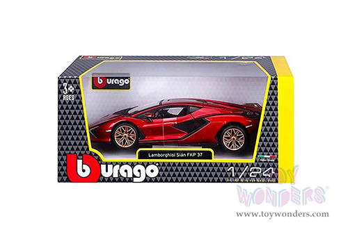 BBurago -  Lamborghini Sián FKP37 Hardtop (1/24 scale diecast model car, Red) 21099R