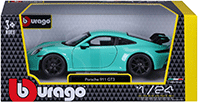 Show product details for BBurago - Porsche 911 GT3 (1/24 scale diecast model car, Green) 18-21104GN
