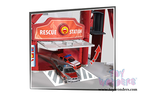 Jada Toys - Majorette Creatix Rescue Station with 5  Vehicles Assortment (1/64 scale diecast model car, Asstd.) 2120500271JA