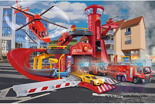 Jada Toys - Majorette Creatix Rescue Station with 5  Vehicles Assortment (1/64 scale diecast model car, Asstd.) 2120500271JA