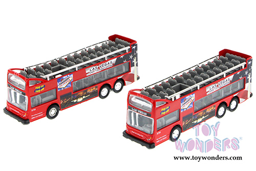 Las Vegas Sightseeing Double Decker Bus Open Top (6" diecast model car, Red) 2168DLV