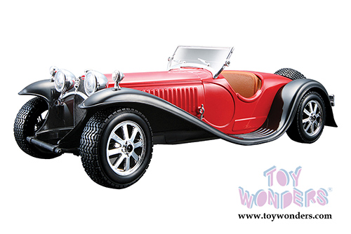 BBurago - Bugatti "Type 55" convertible (1932, 1/24 scale diecast model car, Red) 22027R