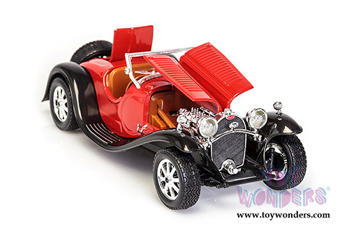 BBurago - Bugatti "Type 55" convertible (1932, 1/24 scale diecast model car, Red) 22027R