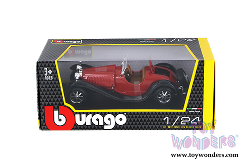 BBurago - Bugatti "Type 55" convertible (1932, 1/24 scale diecast model car, Red) 22027R
