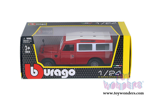 BBurago - Land Rover (1/24 scale diecast model car, Red/White) 22063R
