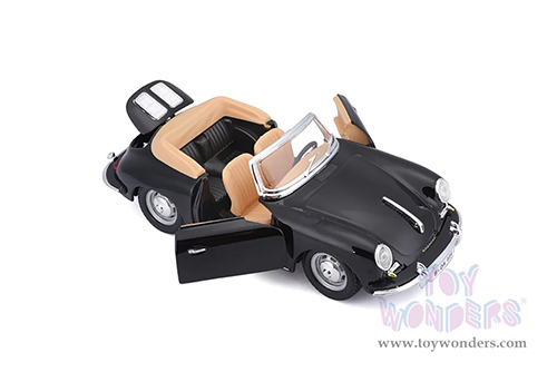 BBurago - Porsche 356B Cabriolet (1961, 1/24 scale diecast model car, Black) 18-22078BK