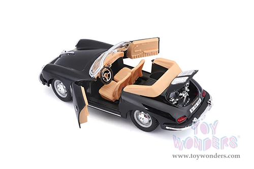 BBurago - Porsche 356B Cabriolet (1961, 1/24 scale diecast model car, Black) 18-22078BK