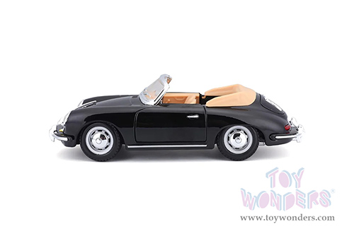 BBurago - Porsche 356B Cabriolet (1961, 1/24 scale diecast model car, Black) 18-22078BK