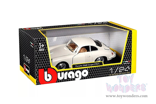 BBurago - Porsche 356B Coupé (1961, 1/24 scale diecast model car, Ivory) 22079IV