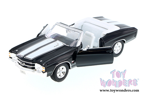 Welly - Chevrolet Chevelle SS454 Convertible (1971, 1/24 scale diecast model car, Black) 22089WBK