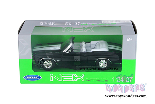 Welly - Chevrolet Chevelle SS454 Convertible (1971, 1/24 scale diecast model car, Black) 22089WBK