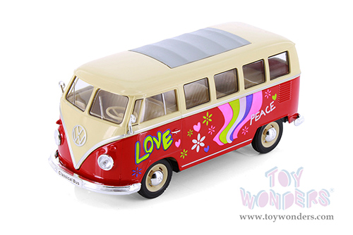 Showcasts® Collectibles - Volkswagen Classical T1 Bus with Love/Peace Decals (1963, 1/24 scale diecast model car, Asstd.) MAP: $19.99