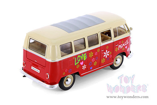 Showcasts® Collectibles - Volkswagen Classical T1 Bus with Love/Peace Decals (1963, 1/24 scale diecast model car, Asstd.) MAP: $19.99