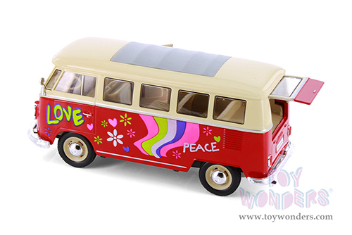 Showcasts® Collectibles - Volkswagen Classical T1 Bus with Love/Peace Decals (1963, 1/24 scale diecast model car, Asstd.) MAP: $19.99