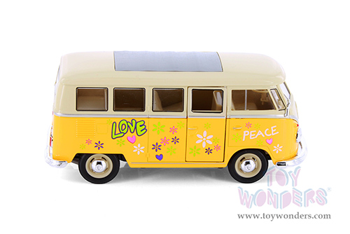 Showcasts® Collectibles - Volkswagen Classical T1 Bus with Love/Peace Decals (1963, 1/24 scale diecast model car, Asstd.) MAP: $19.99