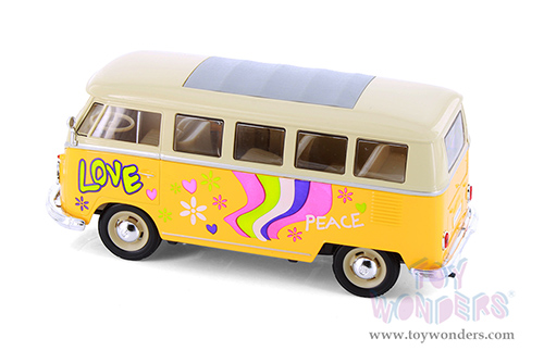 Showcasts® Collectibles - Volkswagen Classical T1 Bus with Love/Peace Decals (1963, 1/24 scale diecast model car, Asstd.) MAP: $19.99