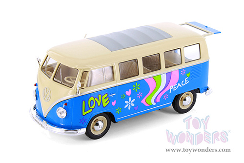 Showcasts® Collectibles - Volkswagen Classical T1 Bus with Love/Peace Decals (1963, 1/24 scale diecast model car, Asstd.) MAP: $19.99
