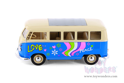 Showcasts® Collectibles - Volkswagen Classical T1 Bus with Love/Peace Decals (1963, 1/24 scale diecast model car, Asstd.) MAP: $19.99
